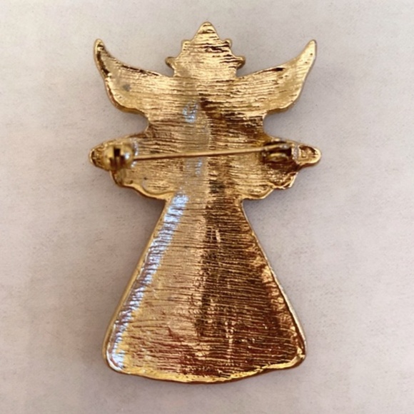 Angel Pin Brooch Red Gold Tone - Picture 3 of 3
